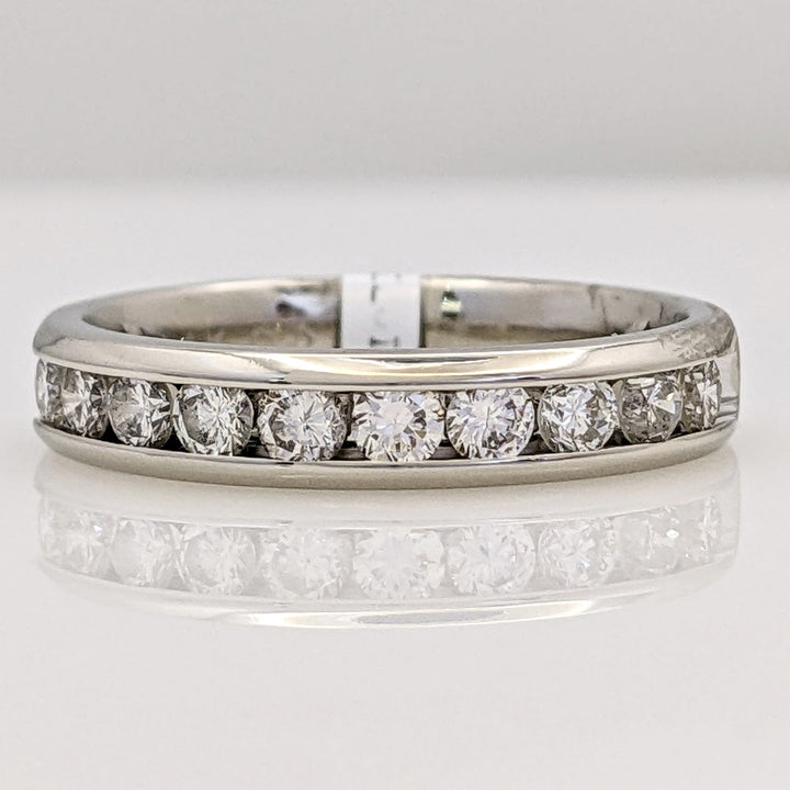 14K WHITE .50 CARAT TOTAL WEIGHT SI1 K DIAMOND ROUND (10) ESTATE CHANNEL BAND 3.0 GRAMS