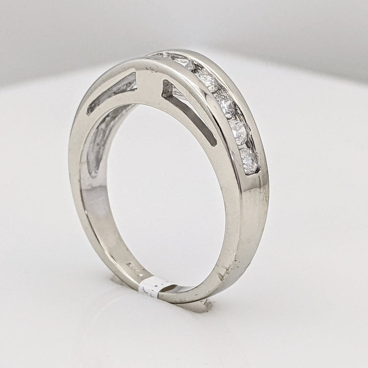 14K WHITE .40 CARAT TOTAL WEIGHT I1 H DIAMOND ROUND (10) ESTATE BAND 4.1 GRAMS