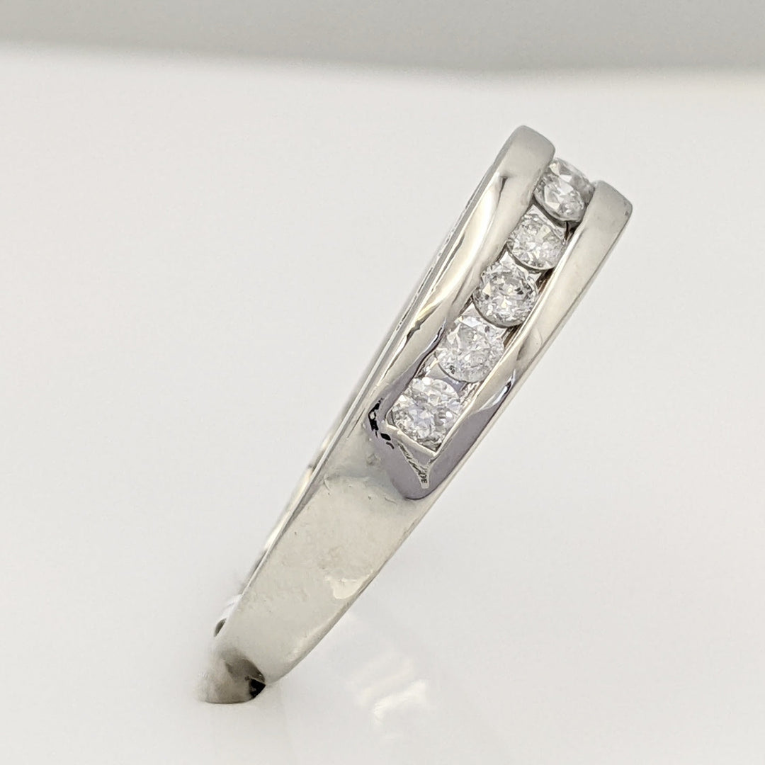 14K WHITE .40 CARAT TOTAL WEIGHT I1 H DIAMOND ROUND (10) ESTATE BAND 4.1 GRAMS