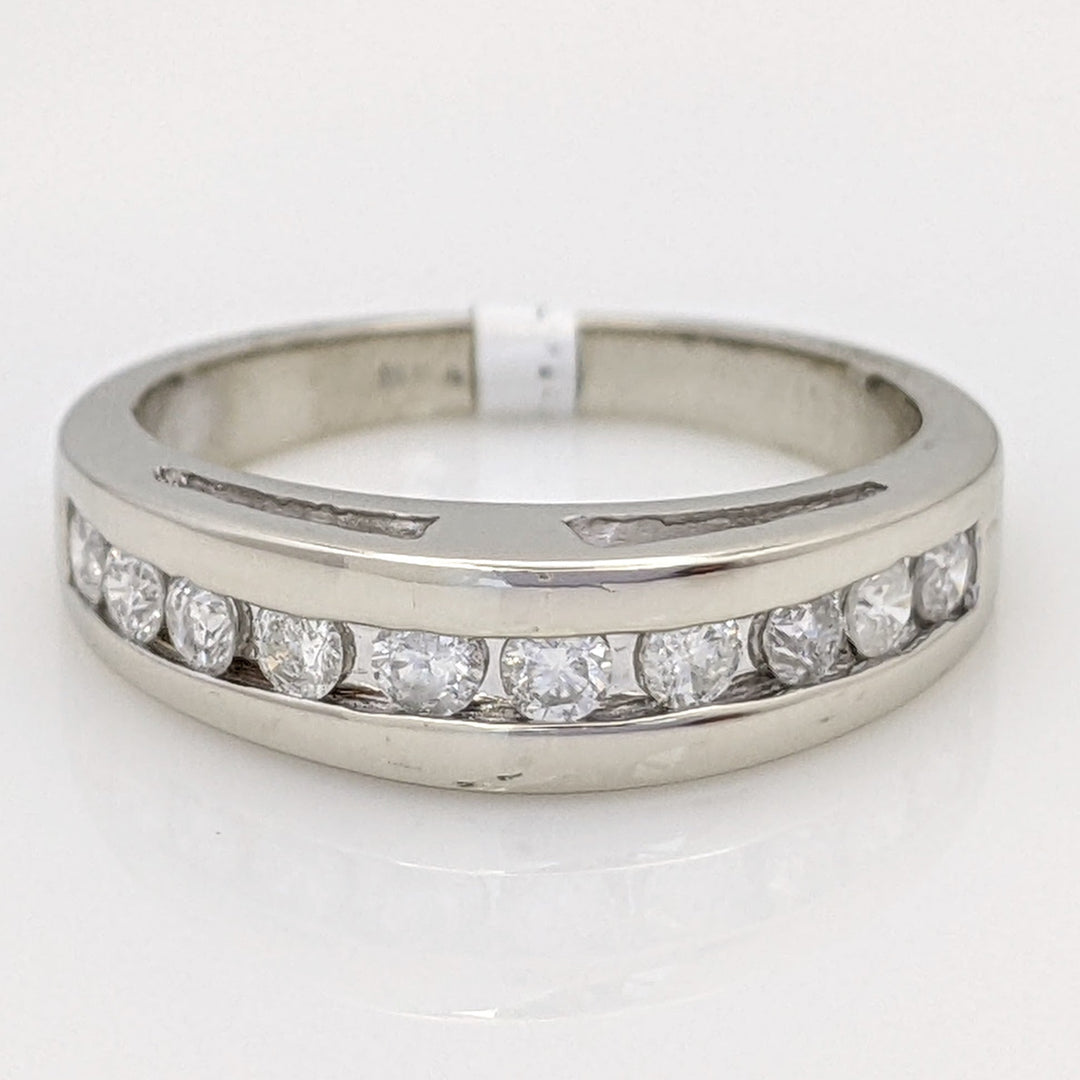 14K WHITE .40 CARAT TOTAL WEIGHT I1 H DIAMOND ROUND (10) ESTATE BAND 4.1 GRAMS