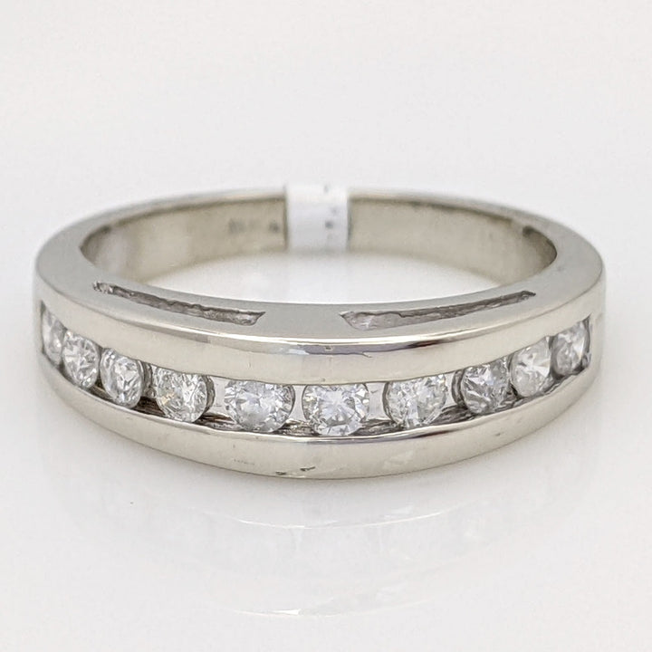 14K WHITE .40 CARAT TOTAL WEIGHT I1 H DIAMOND ROUND (10) ESTATE BAND 4.1 GRAMS