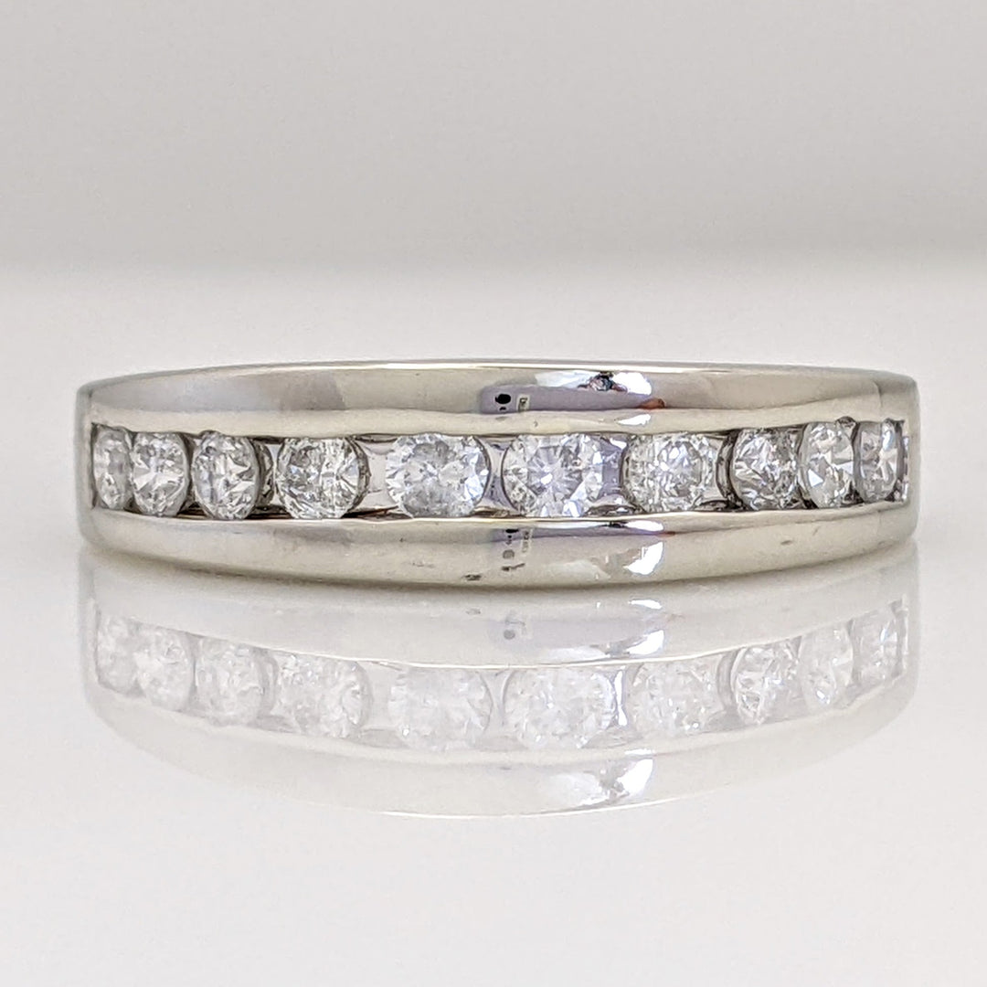 14K WHITE .40 CARAT TOTAL WEIGHT I1 H DIAMOND ROUND (10) ESTATE BAND 4.1 GRAMS