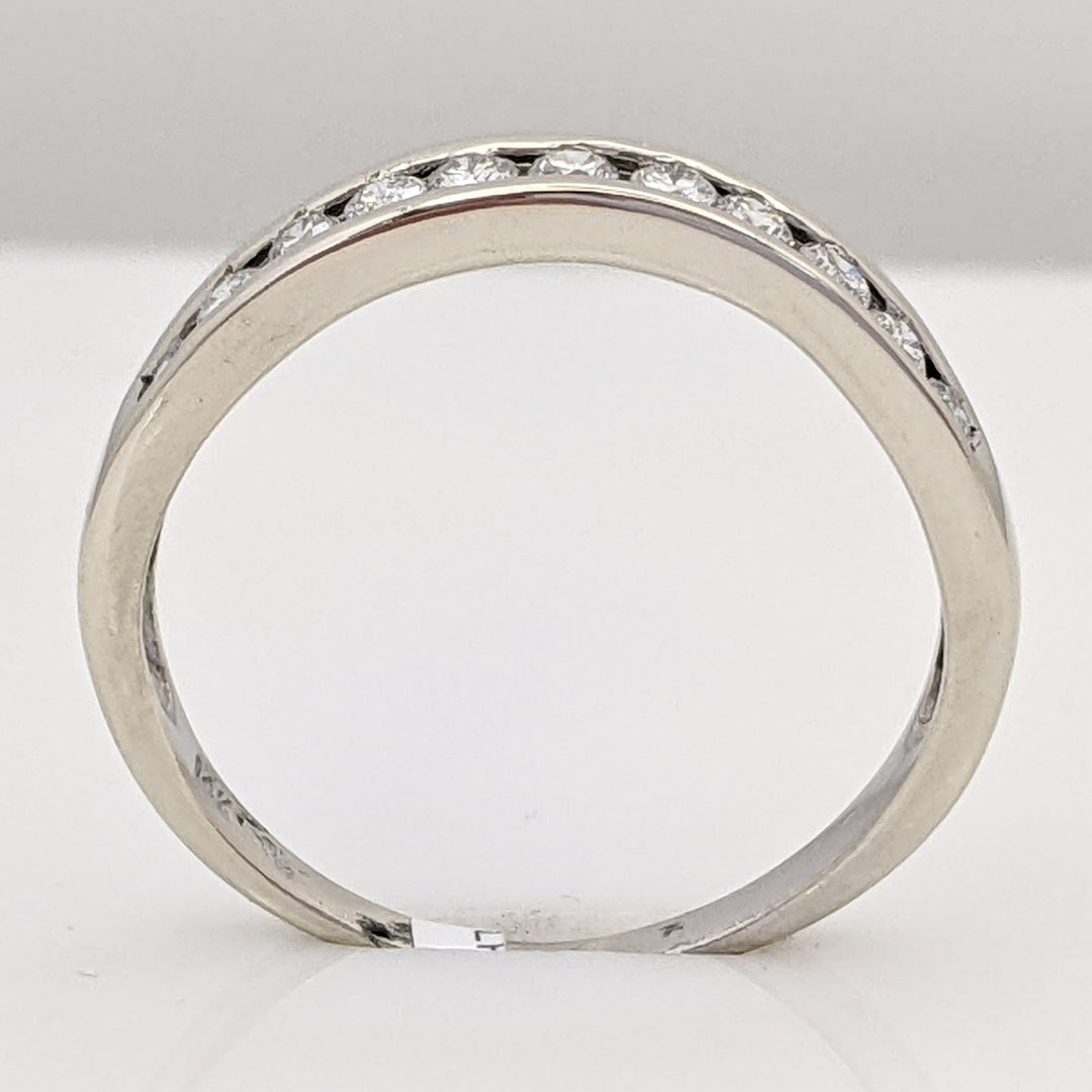 14K WHITE .44 CARAT TOTAL WEIGHT I1 J DIAMOND ROUND (11) ESTATE CHANNEL SET BAND 2.8 GRAMS