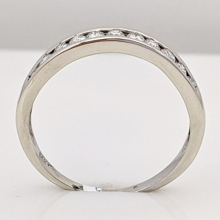 14K WHITE .44 CARAT TOTAL WEIGHT I1 J DIAMOND ROUND (11) ESTATE CHANNEL SET BAND 2.8 GRAMS
