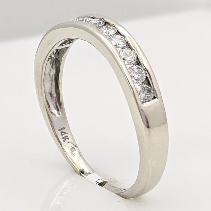 14K WHITE .44 CARAT TOTAL WEIGHT I1 J DIAMOND ROUND (11) ESTATE CHANNEL SET BAND 2.8 GRAMS
