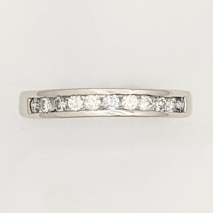 14K WHITE .44 CARAT TOTAL WEIGHT I1 J DIAMOND ROUND (11) ESTATE CHANNEL SET BAND 2.8 GRAMS