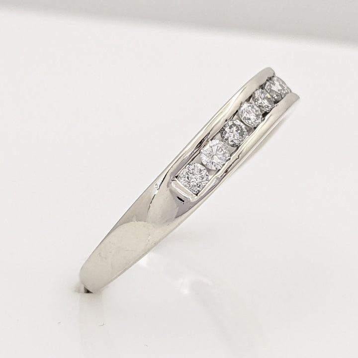 14K WHITE .44 CARAT TOTAL WEIGHT I1 J DIAMOND ROUND (11) ESTATE CHANNEL SET BAND 2.8 GRAMS