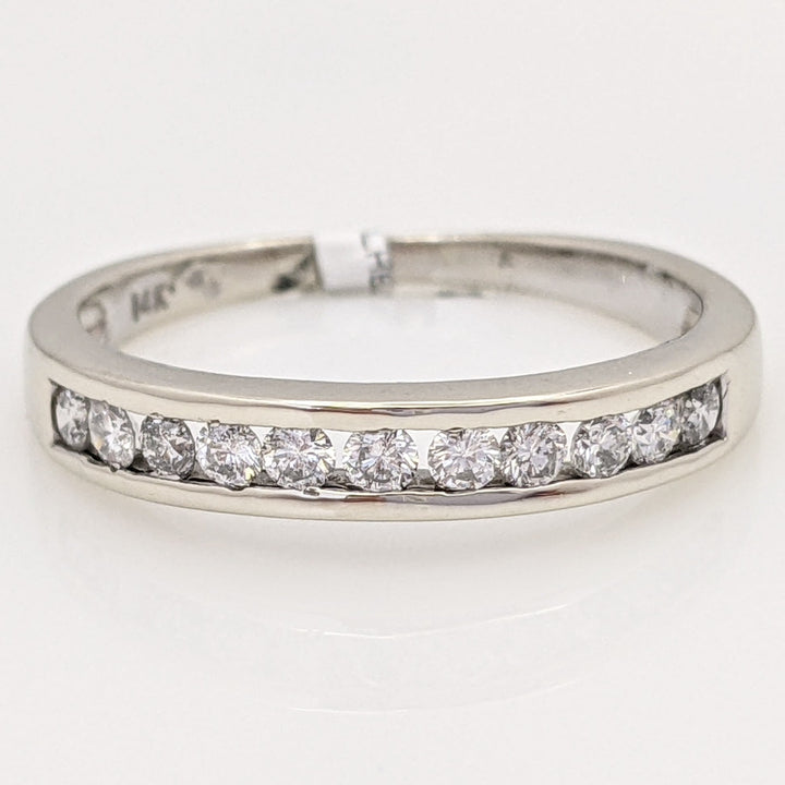 14K WHITE .44 CARAT TOTAL WEIGHT I1 J DIAMOND ROUND (11) ESTATE CHANNEL SET BAND 2.8 GRAMS