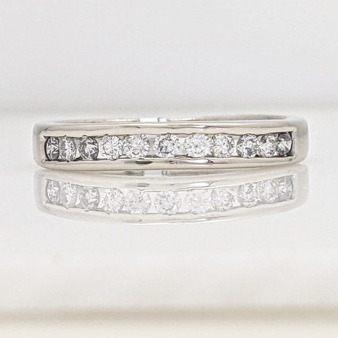 14K WHITE .44 CARAT TOTAL WEIGHT I1 J DIAMOND ROUND (11) ESTATE CHANNEL SET BAND 2.8 GRAMS