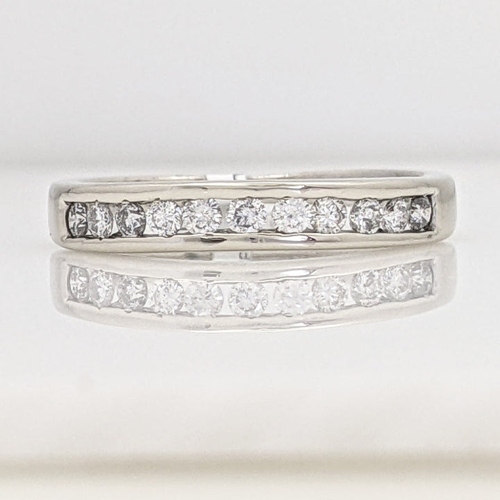 14K WHITE .44 CARAT TOTAL WEIGHT I1 J DIAMOND ROUND (11) ESTATE CHANNEL SET BAND 2.8 GRAMS