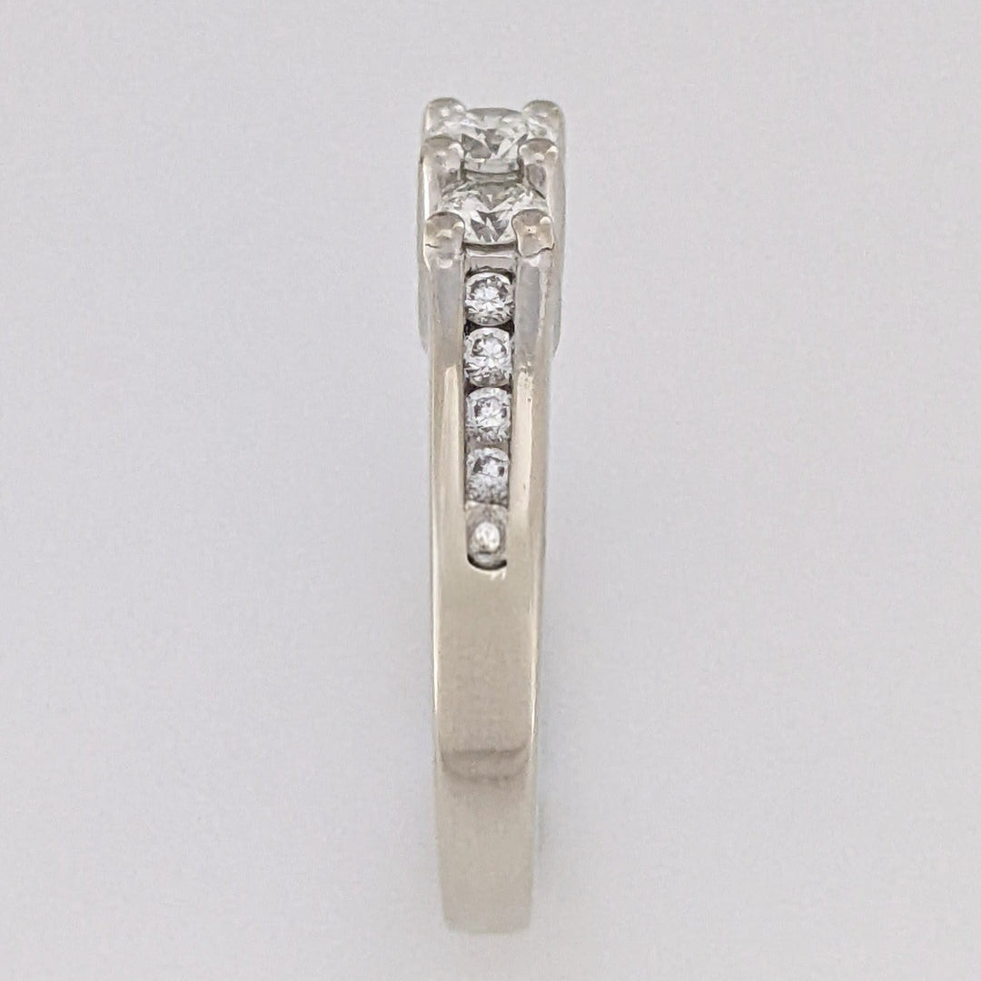 14K WHITE .47 CARAT TOTAL WEIGHT SI2 J DIAMOND ROUND (11) ESTATE TRINITY RING 4.3 GRAMS
