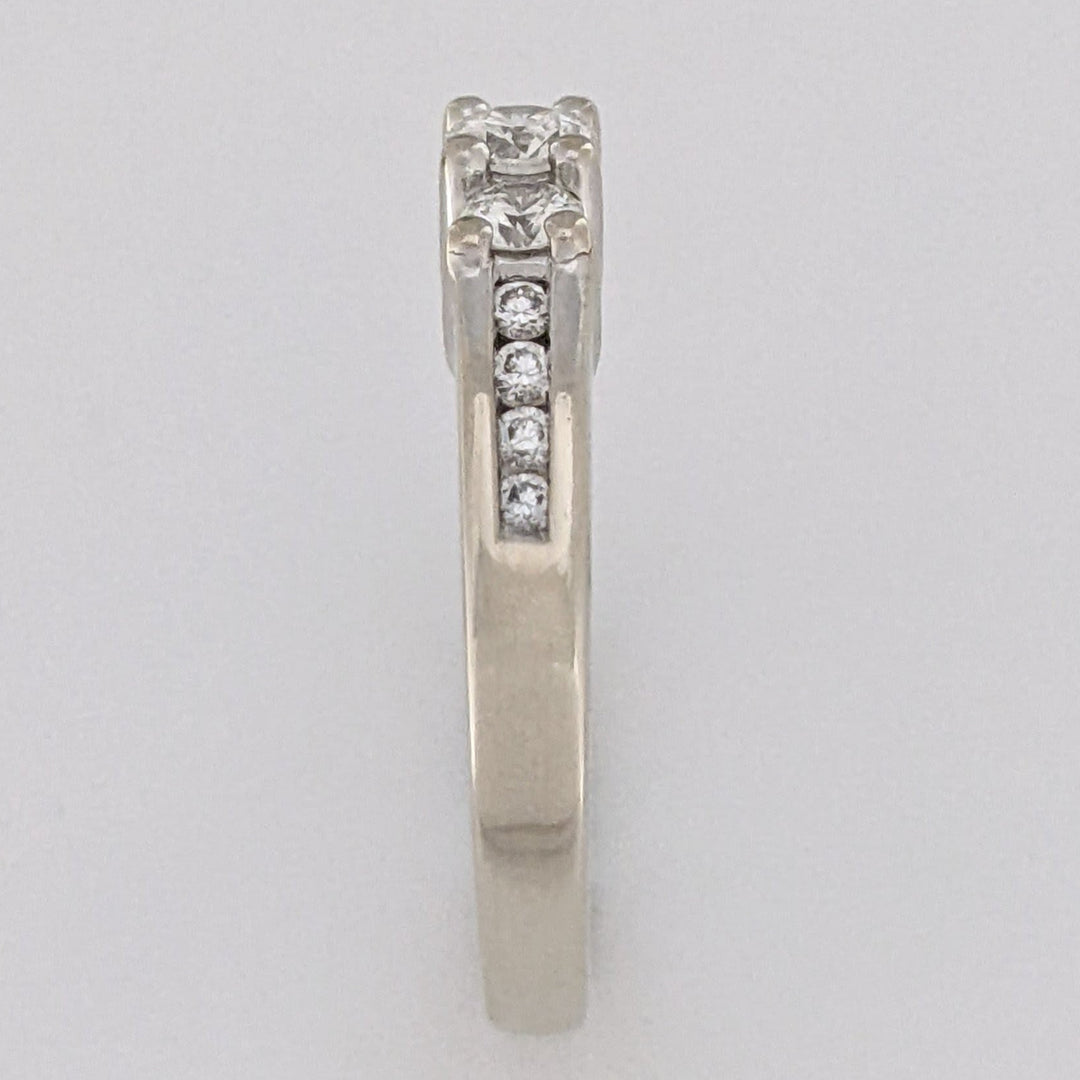14K WHITE .47 CARAT TOTAL WEIGHT SI2 J DIAMOND ROUND (11) ESTATE TRINITY RING 4.3 GRAMS