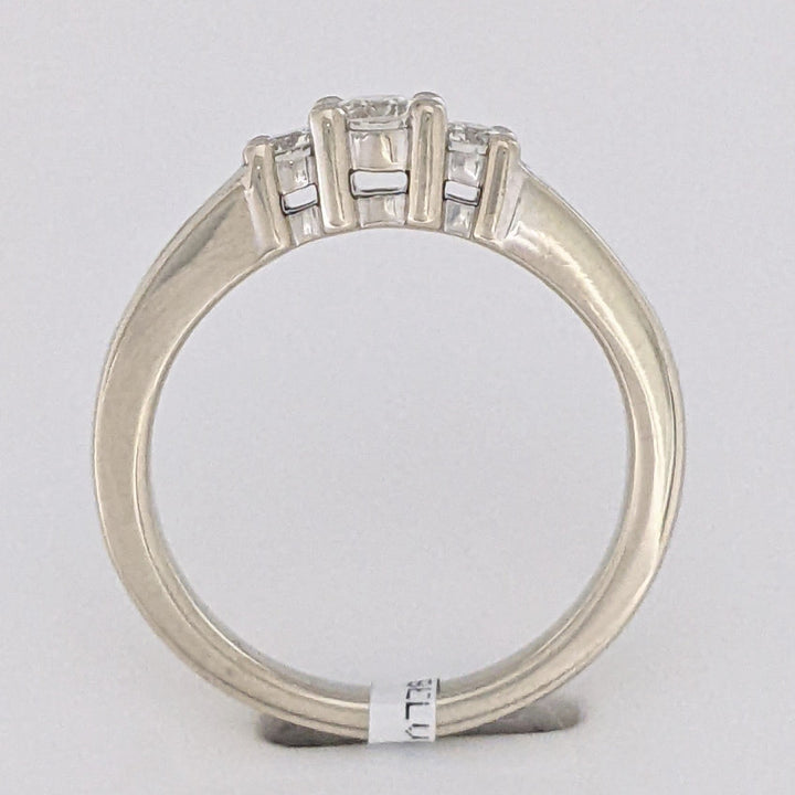 14K WHITE .47 CARAT TOTAL WEIGHT SI2 J DIAMOND ROUND (11) ESTATE TRINITY RING 4.3 GRAMS