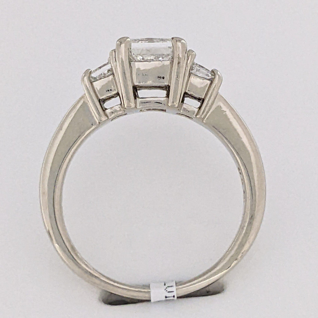 14K WHITE 1.37 CARAT TOTAL WEIGHT I1 I DIAMOND PRINCESS CUT (3) ESTATE TRINITY RING 5.5 GRAMS