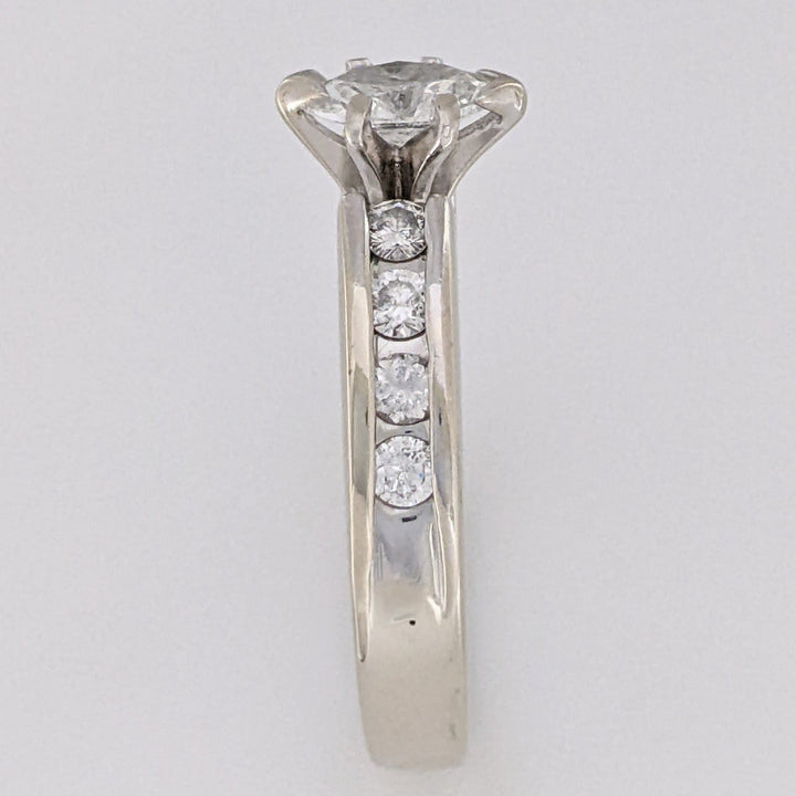 14K WHITE .77 CARAT TOTAL WEIGHT I1 H DIAMOND MARQUISE (1) ROUND (8) ESTATE RING 5.7 GRAMS
