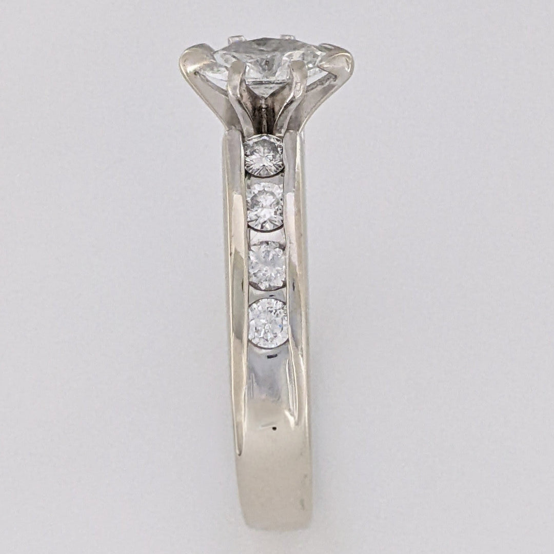 14K WHITE .77 CARAT TOTAL WEIGHT I1 H DIAMOND MARQUISE (1) ROUND (8) ESTATE RING 5.7 GRAMS