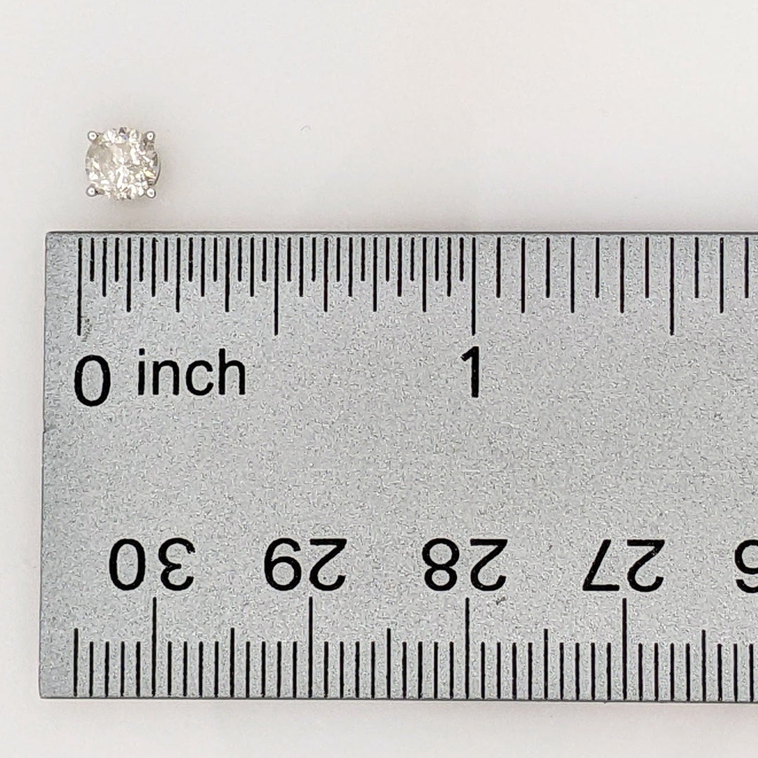 14K WHITE .78 CARAT TOTAL WEIGHT I3 H DIAMOND ROUND (2) ESTATE STUD EARRINGS 0.8 GRAMS