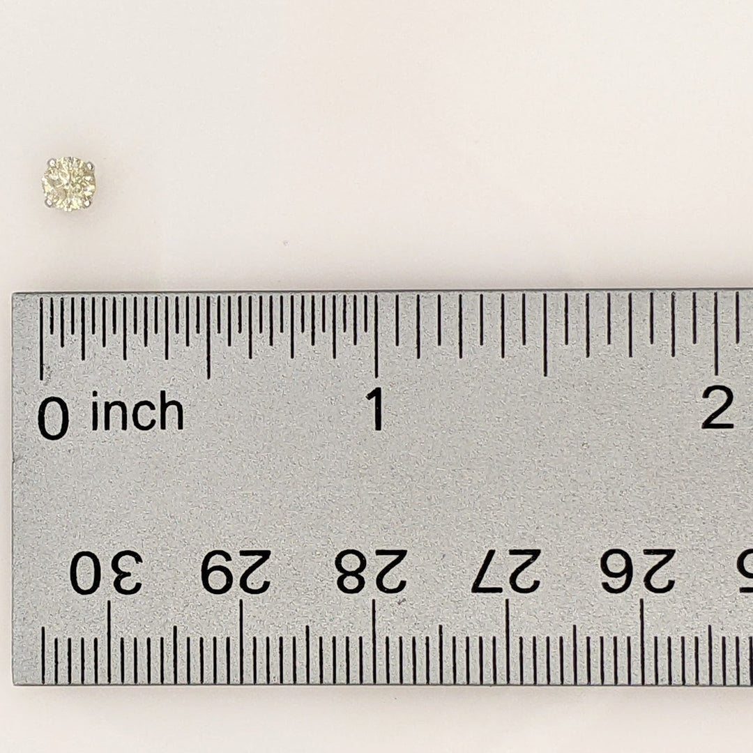 10K WHITE .46 CARAT TOTAL WEIGHT I2 I DIAMOND ROUND (2) ESTATE STUD EARRINGS 0.4 GRAMS