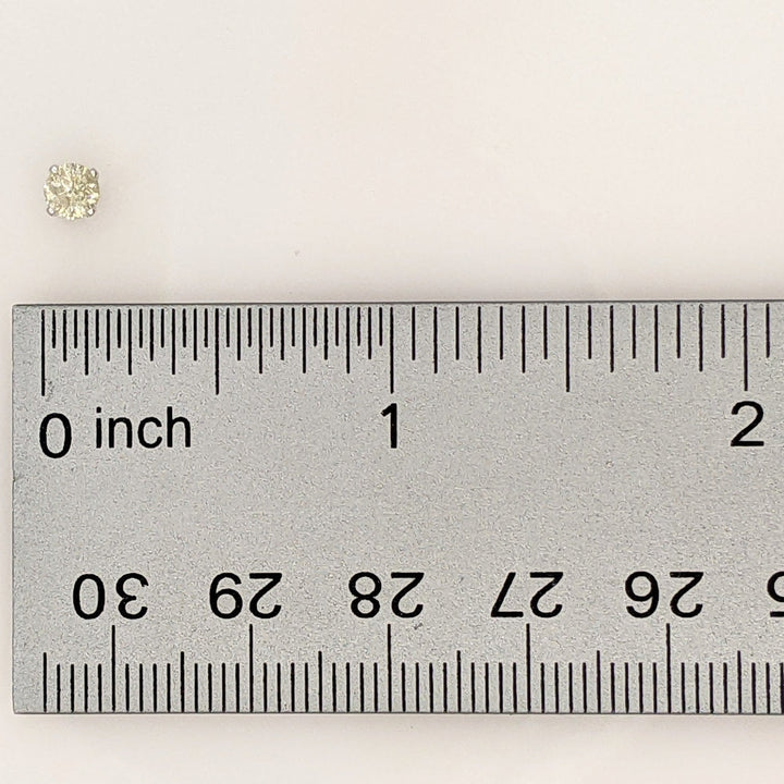 10K WHITE .46 CARAT TOTAL WEIGHT I2 I DIAMOND ROUND (2) ESTATE STUD EARRINGS 0.4 GRAMS