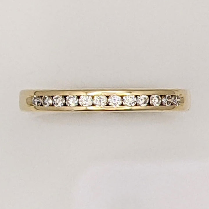 14K .24 CARAT TOTAL WEIGHT SI2 I DIAMOND ROUND (12) ESTATE CHANNEL BAND 3.1 GRAMS