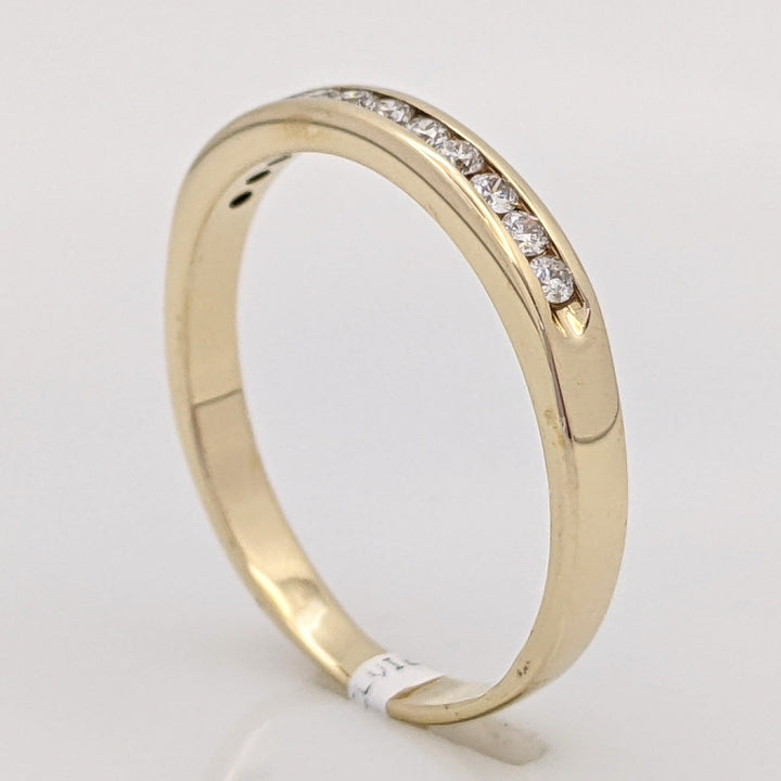 14K .24 CARAT TOTAL WEIGHT SI2 I DIAMOND ROUND (12) ESTATE CHANNEL BAND 3.1 GRAMS
