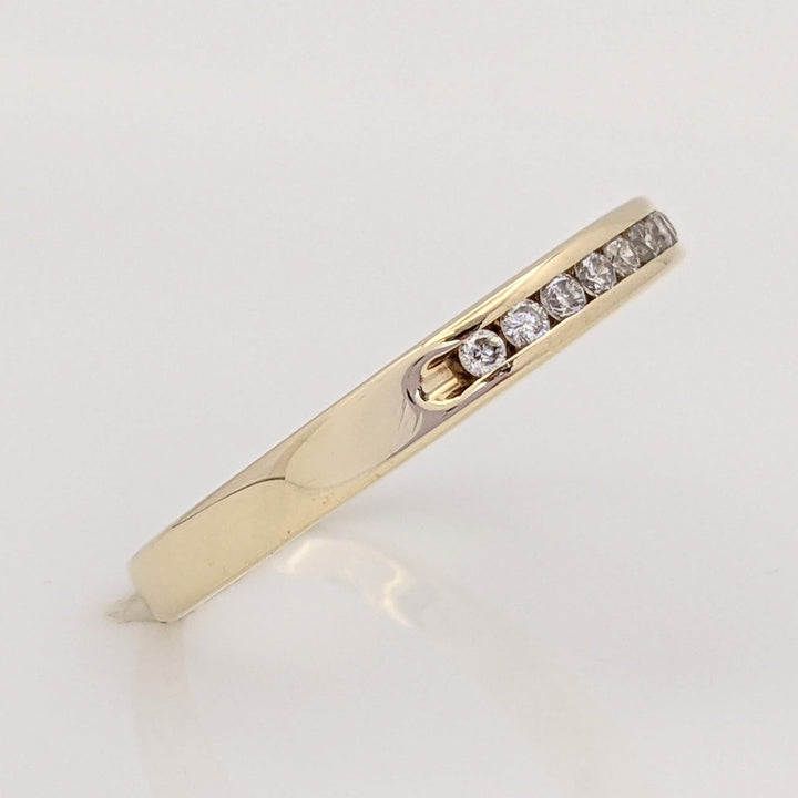14K .24 CARAT TOTAL WEIGHT SI2 I DIAMOND ROUND (12) ESTATE CHANNEL BAND 3.1 GRAMS