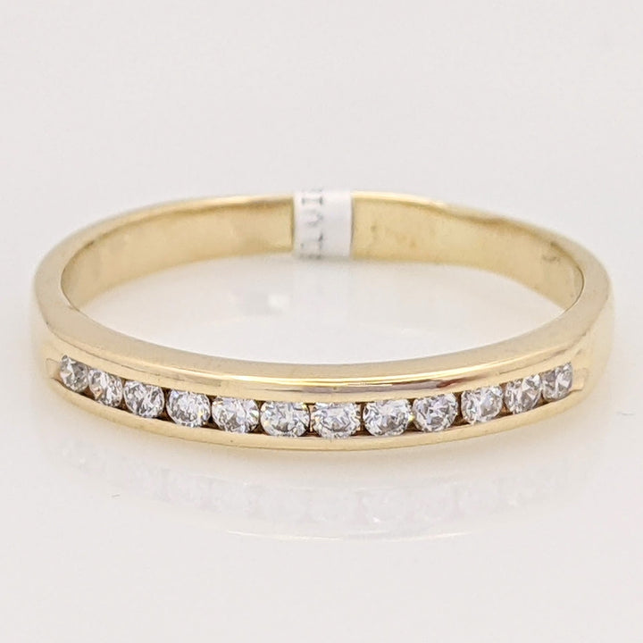 14K .24 CARAT TOTAL WEIGHT SI2 I DIAMOND ROUND (12) ESTATE CHANNEL BAND 3.1 GRAMS