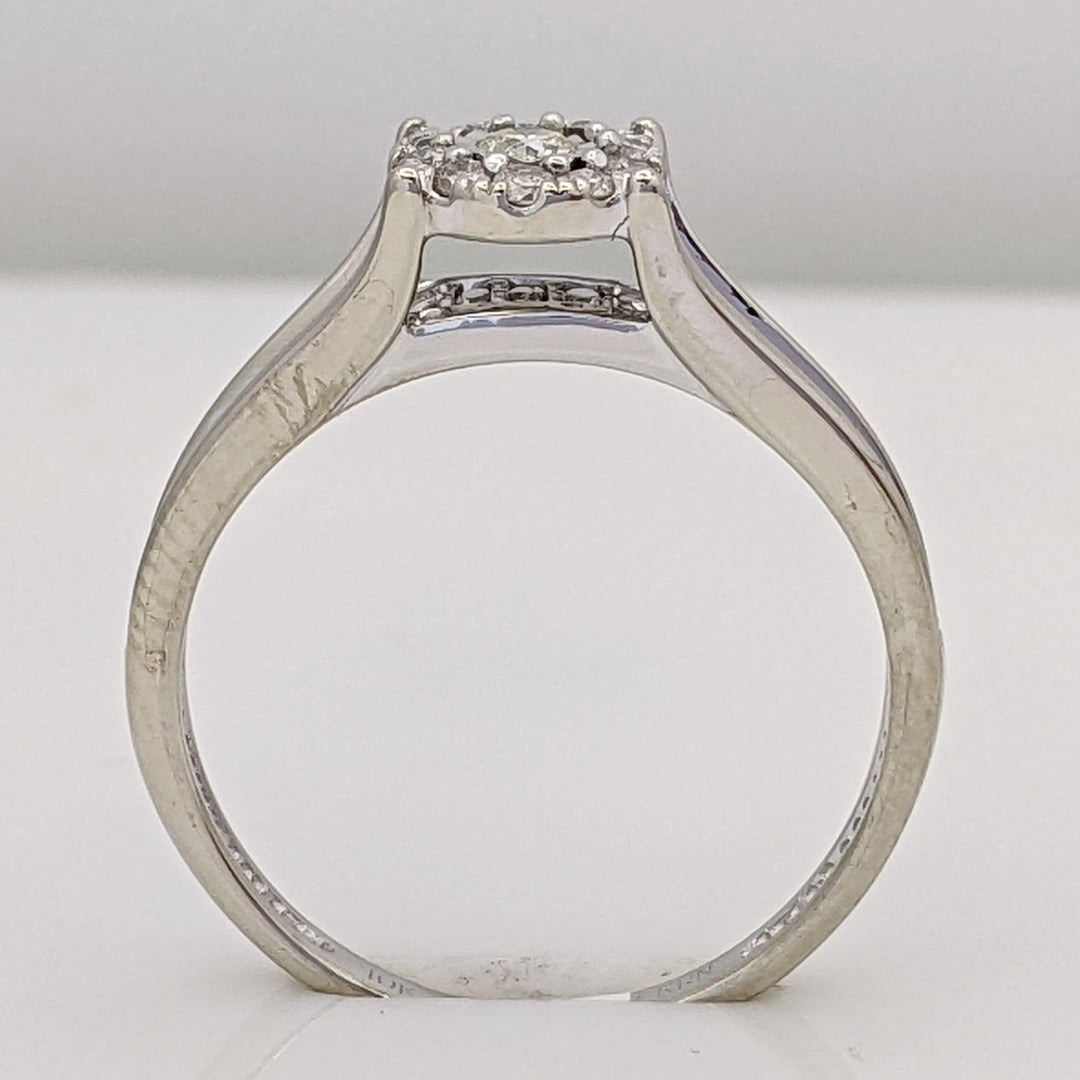 10K WHITE .23 CARAT TOTAL WEIGHT I1 H DIAMOND ROUND (19) ESTATE RING 2.5 GRAMS