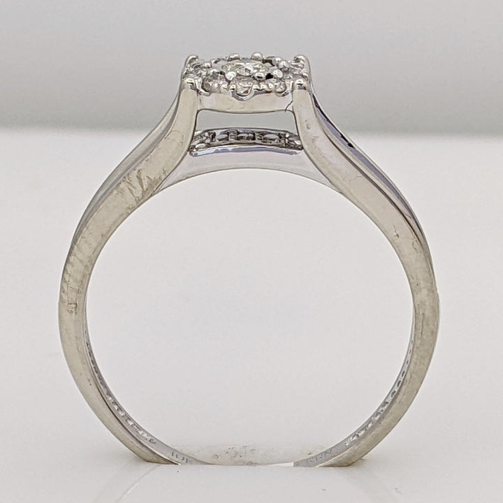 10K WHITE .23 CARAT TOTAL WEIGHT I1 H DIAMOND ROUND (19) ESTATE RING 2.5 GRAMS