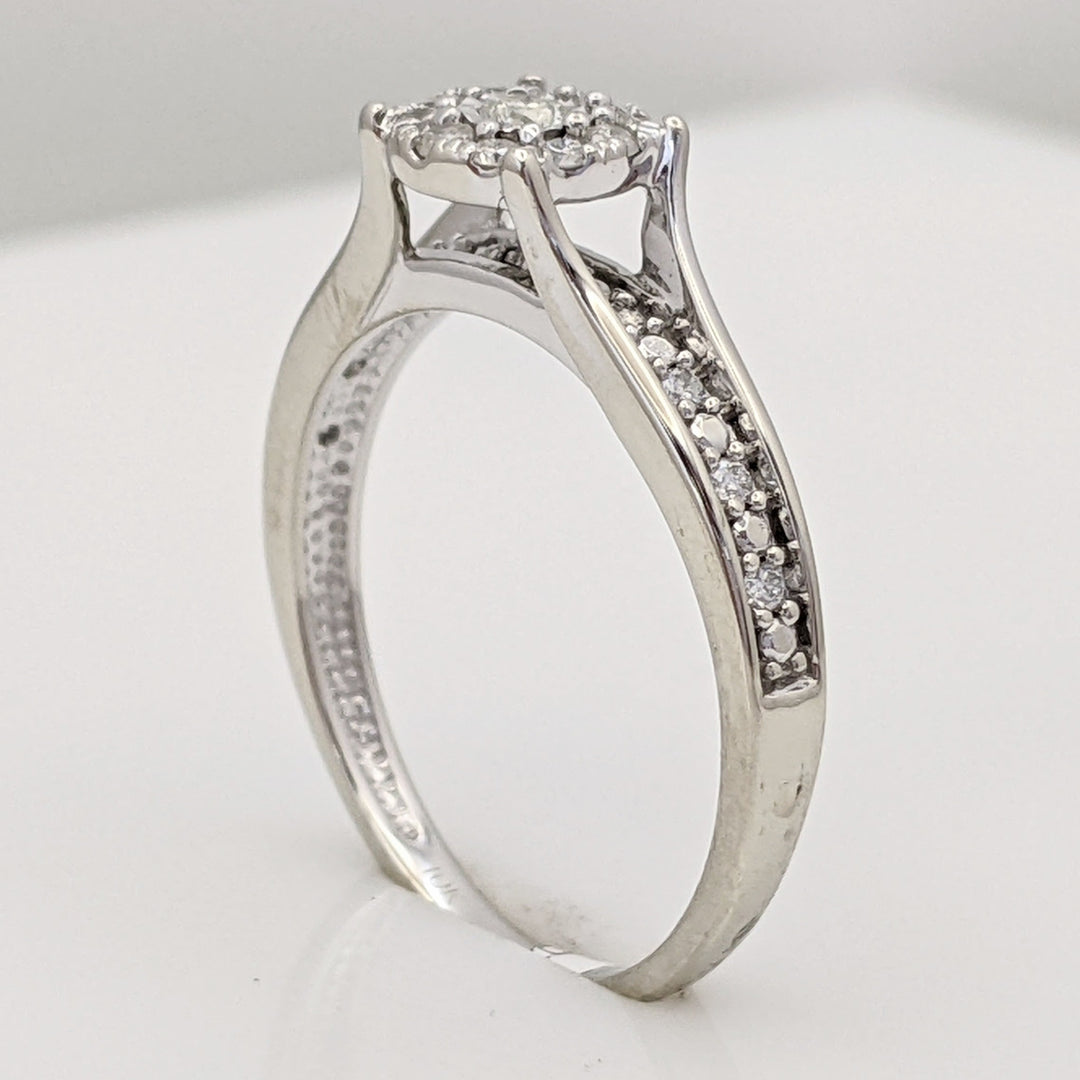 10K WHITE .23 CARAT TOTAL WEIGHT I1 H DIAMOND ROUND (19) ESTATE RING 2.5 GRAMS