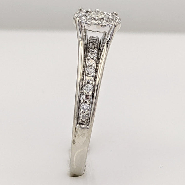 10K WHITE .23 CARAT TOTAL WEIGHT I1 H DIAMOND ROUND (19) ESTATE RING 2.5 GRAMS