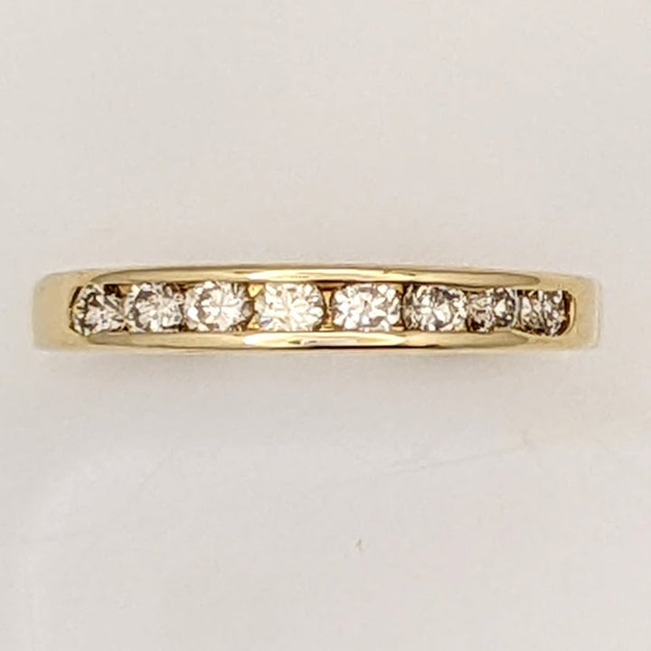 14K .40 CARAT TOTAL WEIGHT SI2 J DIAMOND ROUND (8) ESTATE CHANNEL BAND 2.0 GRAMS