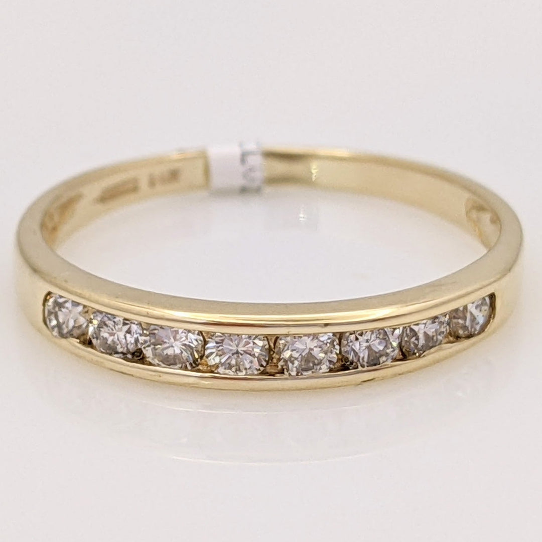 14K .40 CARAT TOTAL WEIGHT SI2 J DIAMOND ROUND (8) ESTATE CHANNEL BAND 2.0 GRAMS