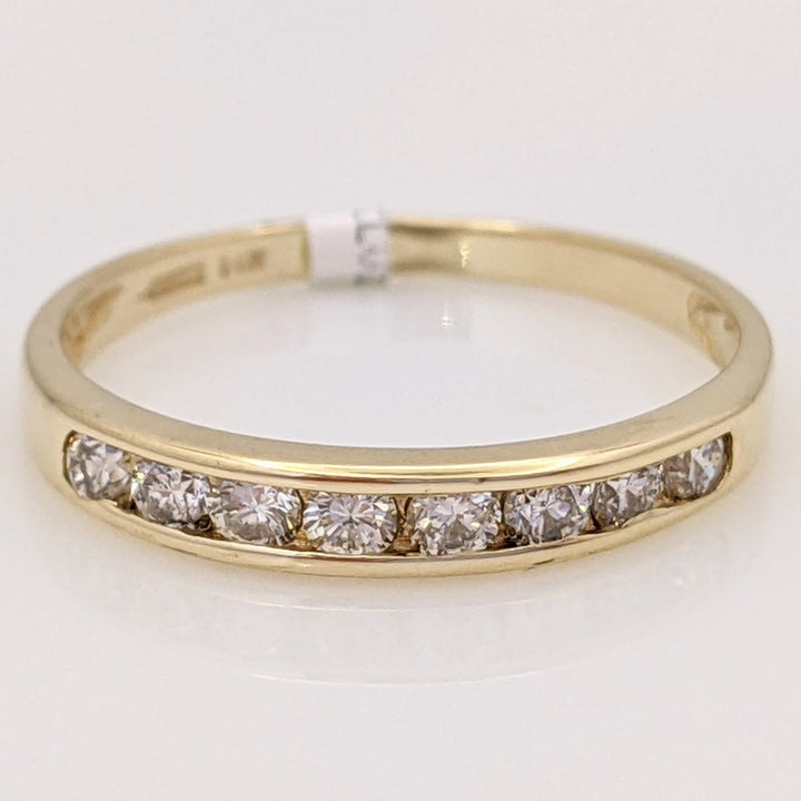 14K .40 CARAT TOTAL WEIGHT SI2 J DIAMOND ROUND (8) ESTATE CHANNEL BAND 2.0 GRAMS