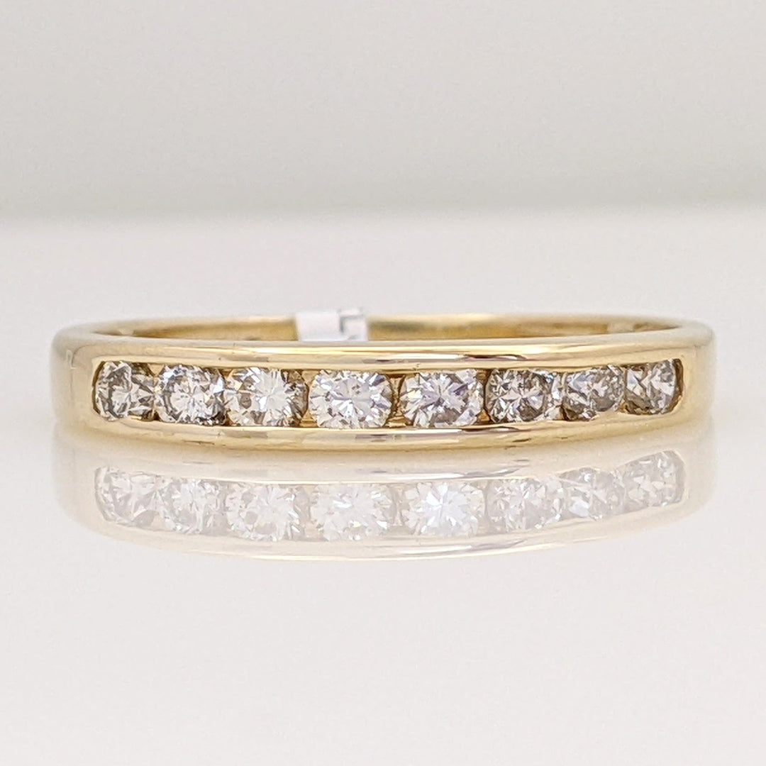 14K .40 CARAT TOTAL WEIGHT SI2 J DIAMOND ROUND (8) ESTATE CHANNEL BAND 2.0 GRAMS
