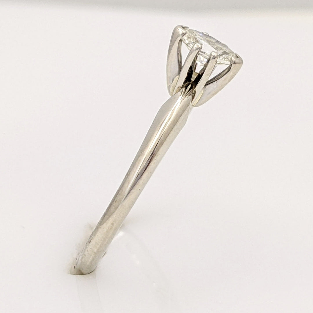 14K WHITE .22 CARAT TOTAL SI2 L DIAMOND MARQUISE ESTATE SOLITAIRE RING 1.7 GRAMS