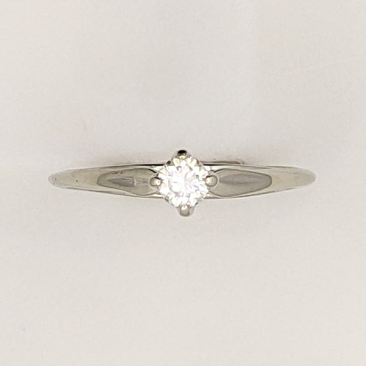 14K WHITE .24 CARAT TOTAL VS1 H DIAMOND ROUND ESTATE SOLITAIRE RING 2.0 GRAMS