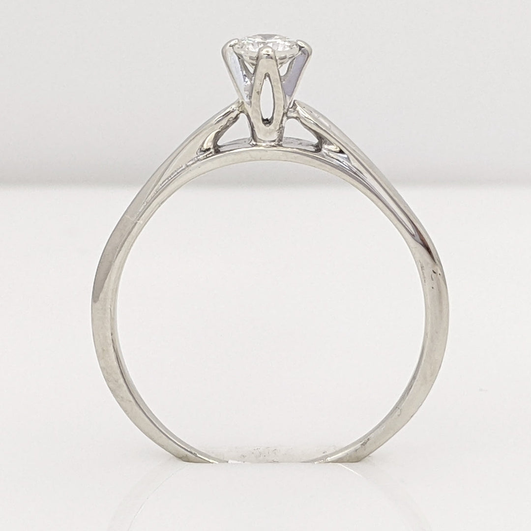 14K WHITE .24 CARAT TOTAL VS1 H DIAMOND ROUND ESTATE SOLITAIRE RING 2.0 GRAMS