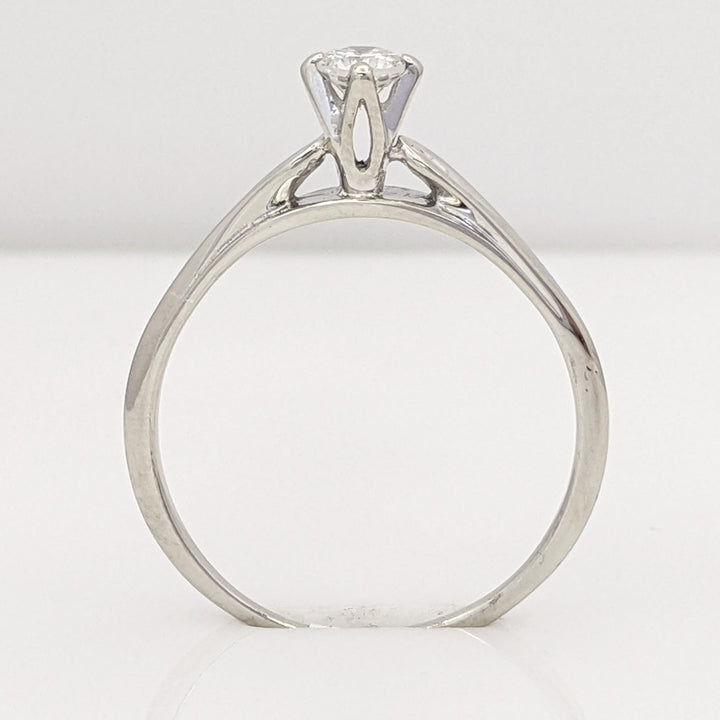 14K WHITE .24 CARAT TOTAL VS1 H DIAMOND ROUND ESTATE SOLITAIRE RING 2.0 GRAMS