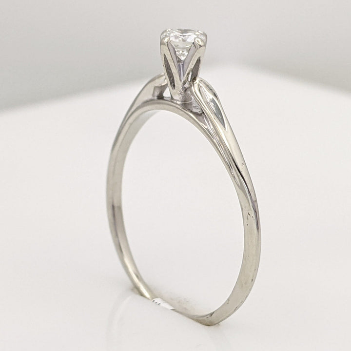 14K WHITE .24 CARAT TOTAL VS1 H DIAMOND ROUND ESTATE SOLITAIRE RING 2.0 GRAMS