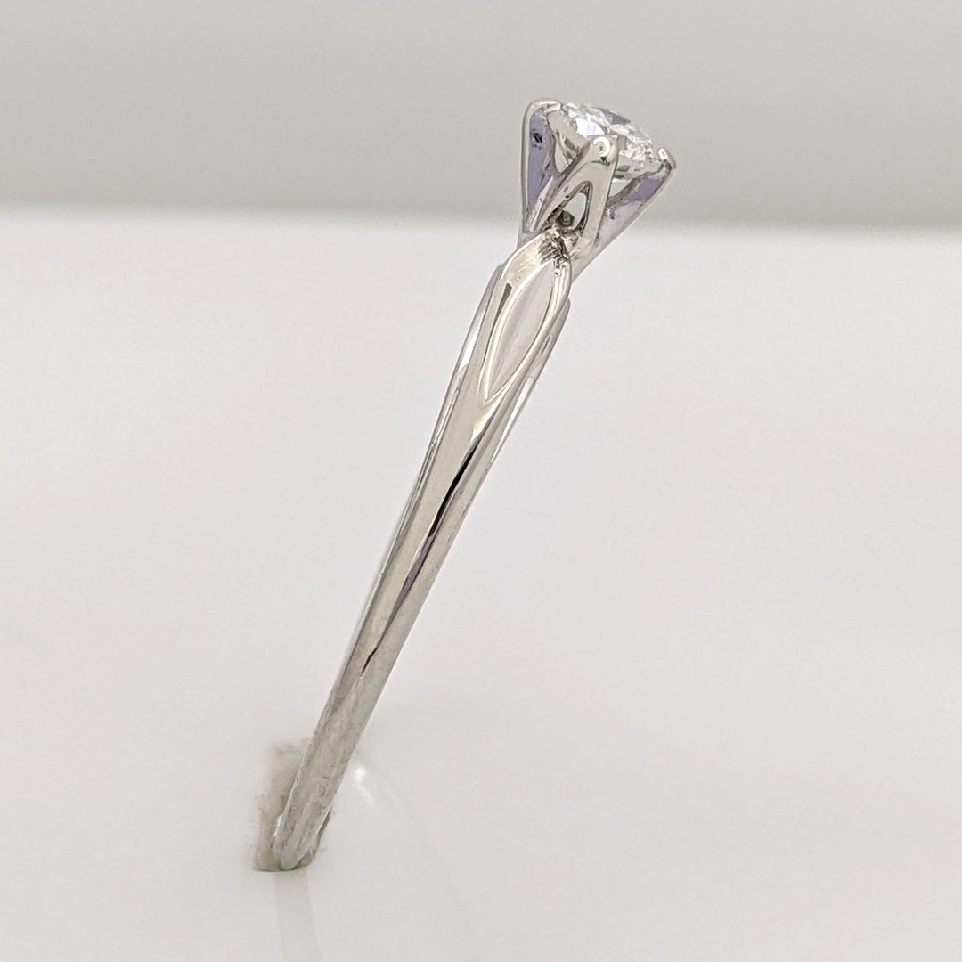 14K WHITE .24 CARAT TOTAL VS1 H DIAMOND ROUND ESTATE SOLITAIRE RING 2.0 GRAMS
