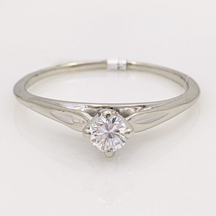 14K WHITE .24 CARAT TOTAL VS1 H DIAMOND ROUND ESTATE SOLITAIRE RING 2.0 GRAMS