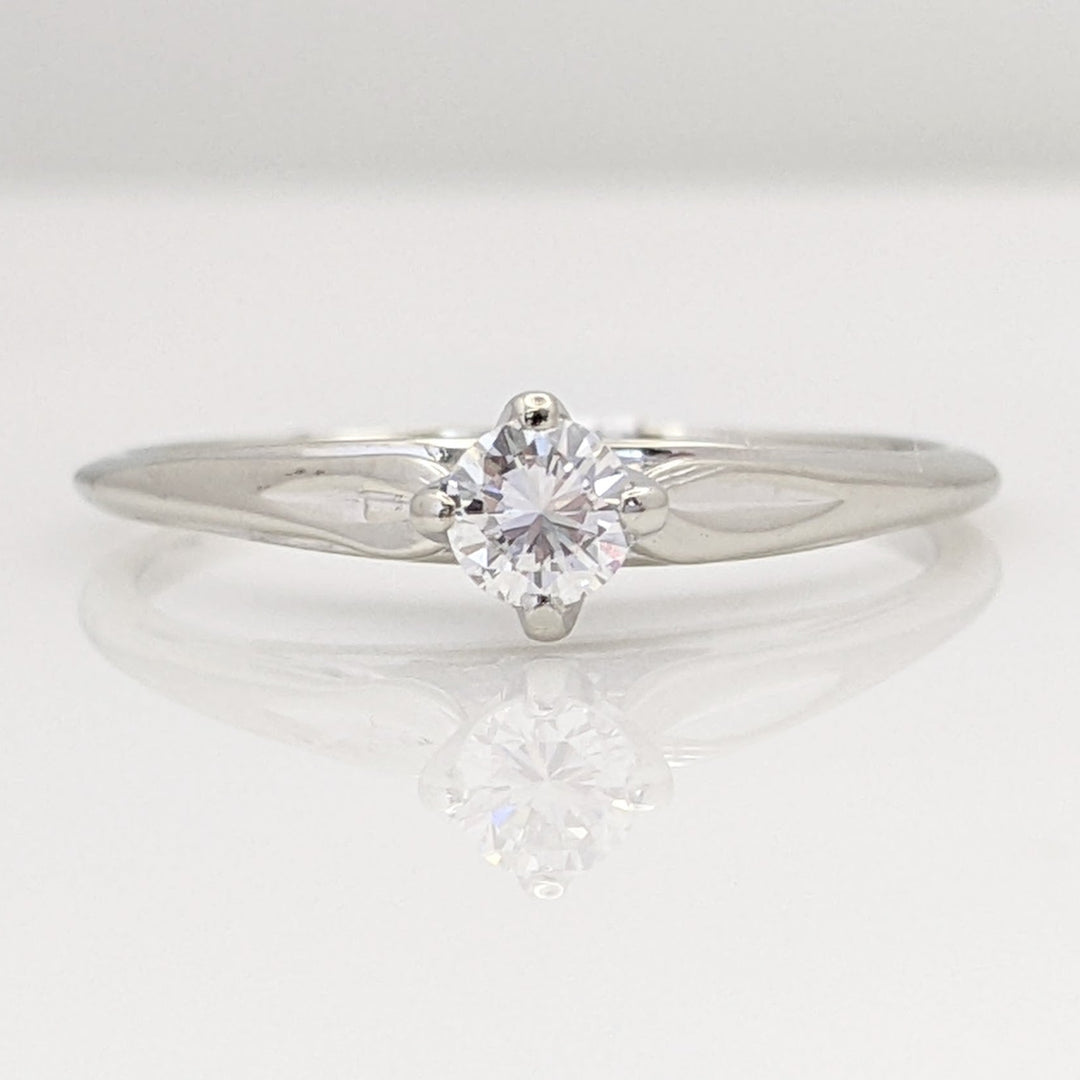 14K WHITE .24 CARAT TOTAL VS1 H DIAMOND ROUND ESTATE SOLITAIRE RING 2.0 GRAMS