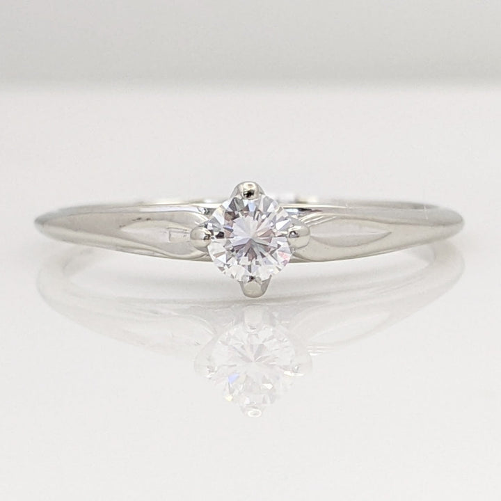 14K WHITE .24 CARAT TOTAL VS1 H DIAMOND ROUND ESTATE SOLITAIRE RING 2.0 GRAMS