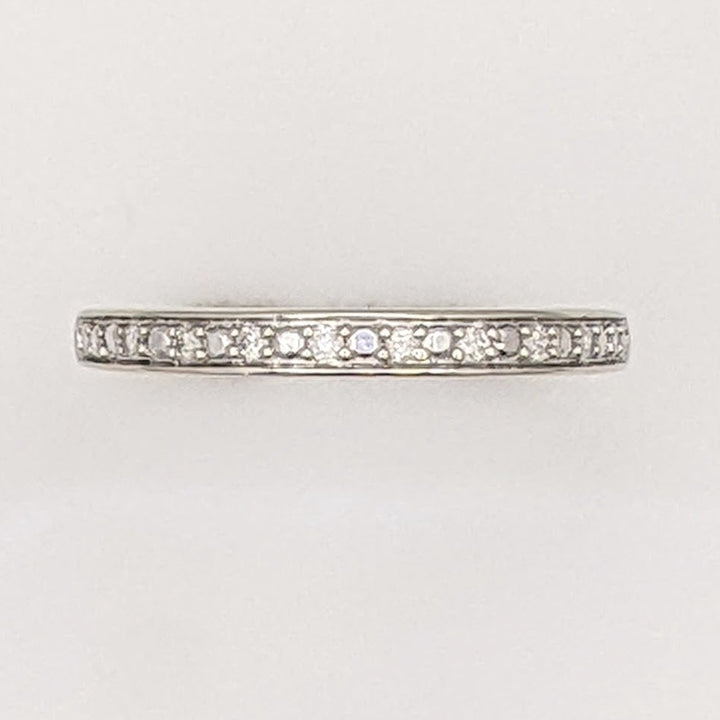 10K WHITE .10 CARAT TOTAL WEIGHT I2 H DIAMOND ROUND (10) ESTATE PRONG BAND 1.4 GRAMS