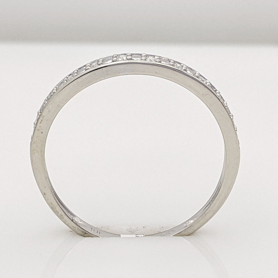 10K WHITE .10 CARAT TOTAL WEIGHT I2 H DIAMOND ROUND (10) ESTATE PRONG BAND 1.4 GRAMS