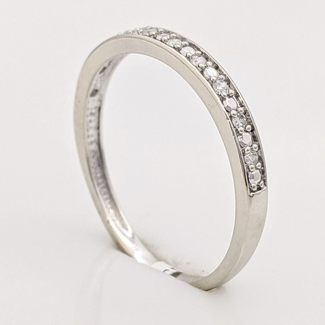 10K WHITE .10 CARAT TOTAL WEIGHT I2 H DIAMOND ROUND (10) ESTATE PRONG BAND 1.4 GRAMS