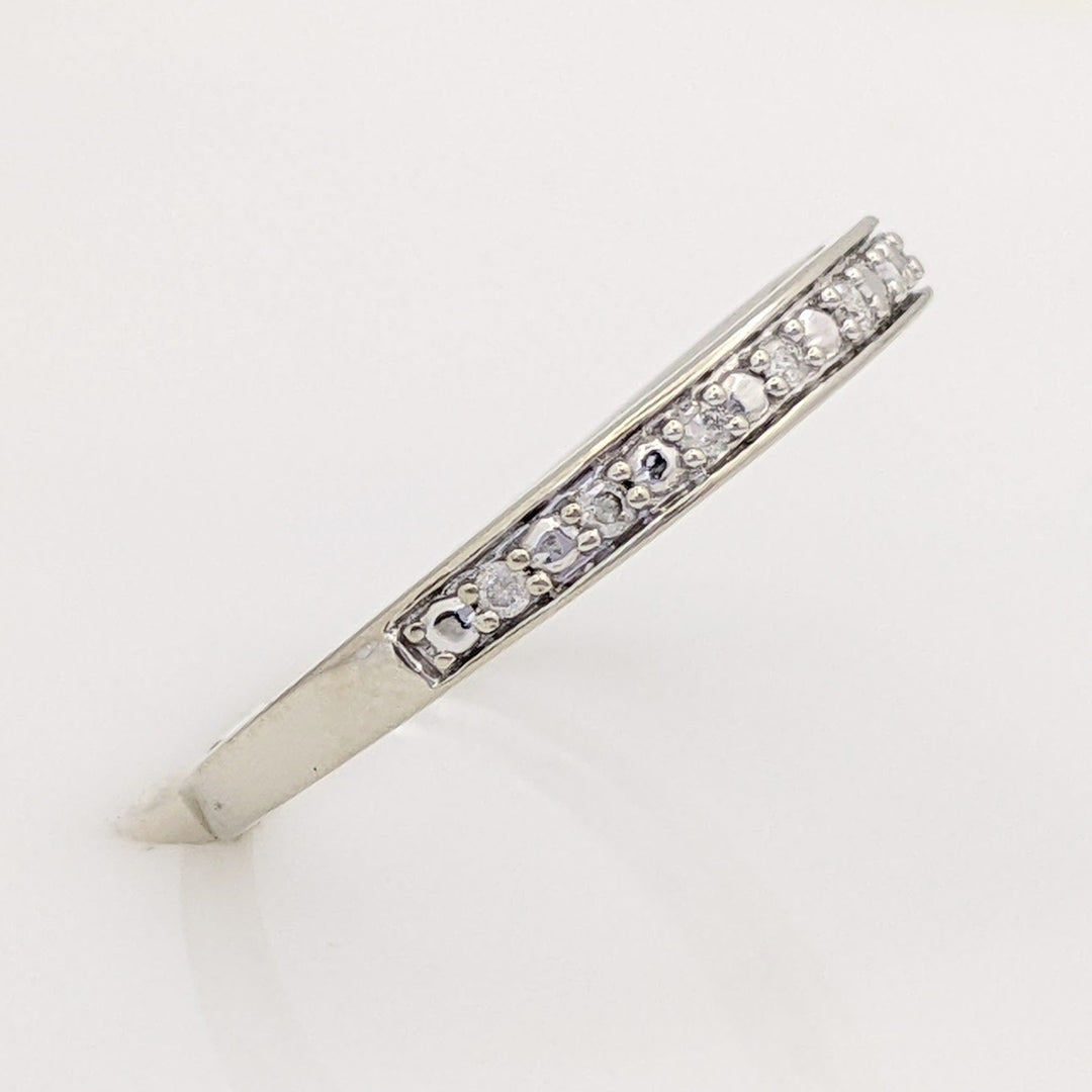10K WHITE .10 CARAT TOTAL WEIGHT I2 H DIAMOND ROUND (10) ESTATE PRONG BAND 1.4 GRAMS
