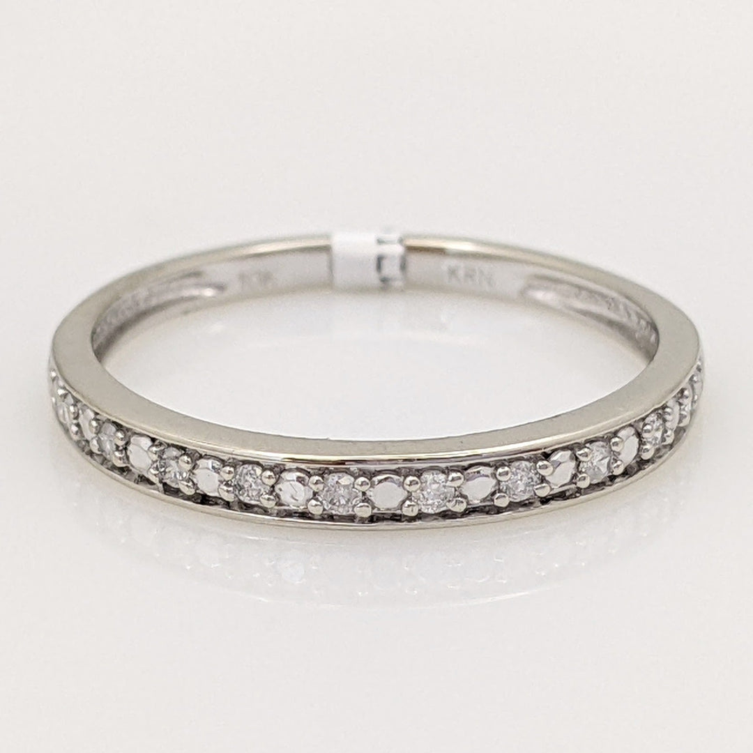 10K WHITE .10 CARAT TOTAL WEIGHT I2 H DIAMOND ROUND (10) ESTATE PRONG BAND 1.4 GRAMS