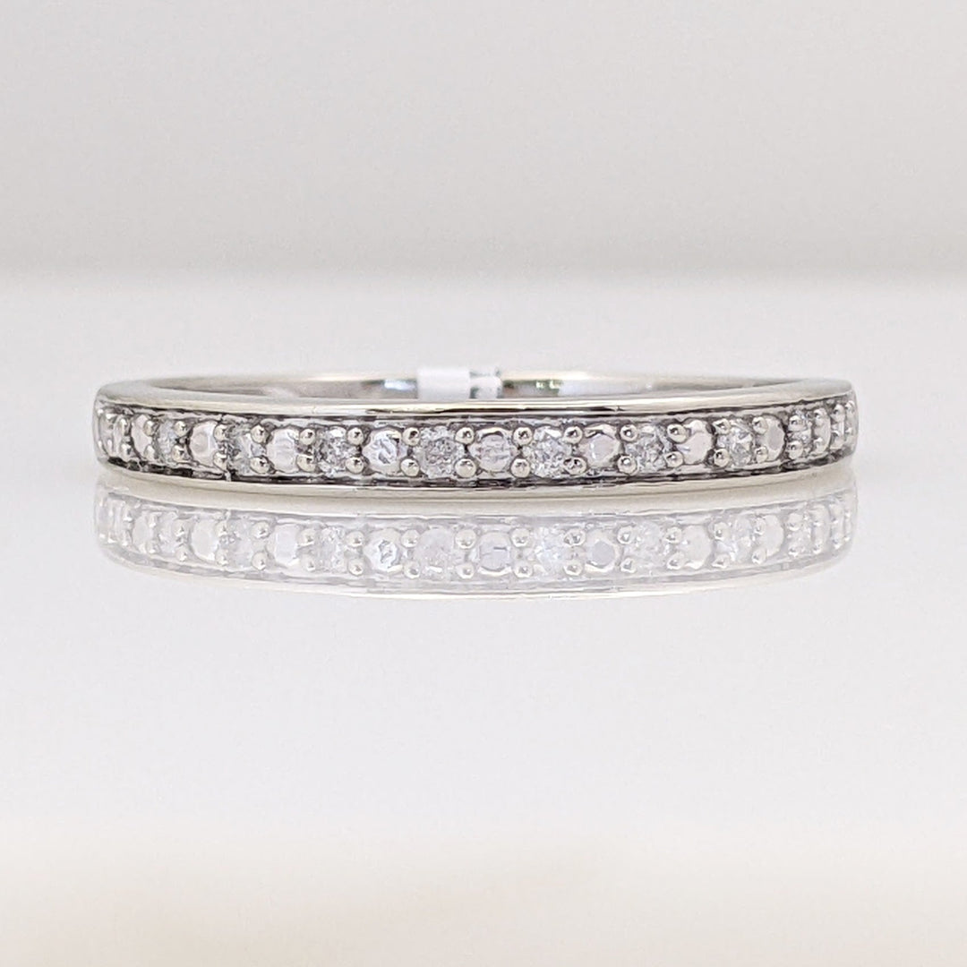 10K WHITE .10 CARAT TOTAL WEIGHT I2 H DIAMOND ROUND (10) ESTATE PRONG BAND 1.4 GRAMS